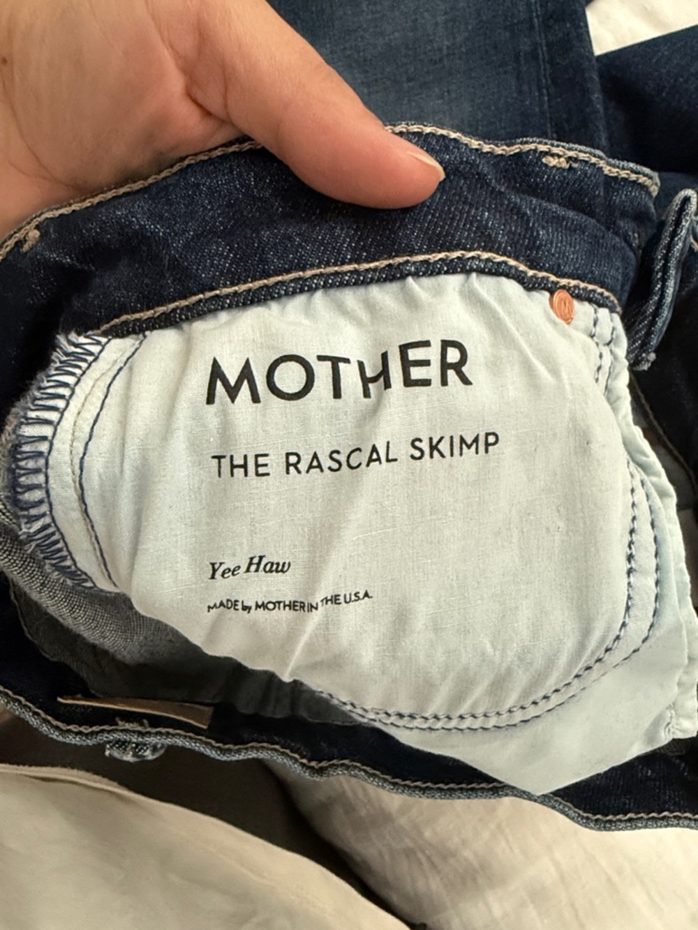 NWOT (NEVER WORN) MOTHER The Rascal Skimp in Yeehaw - Picture 3 of 5